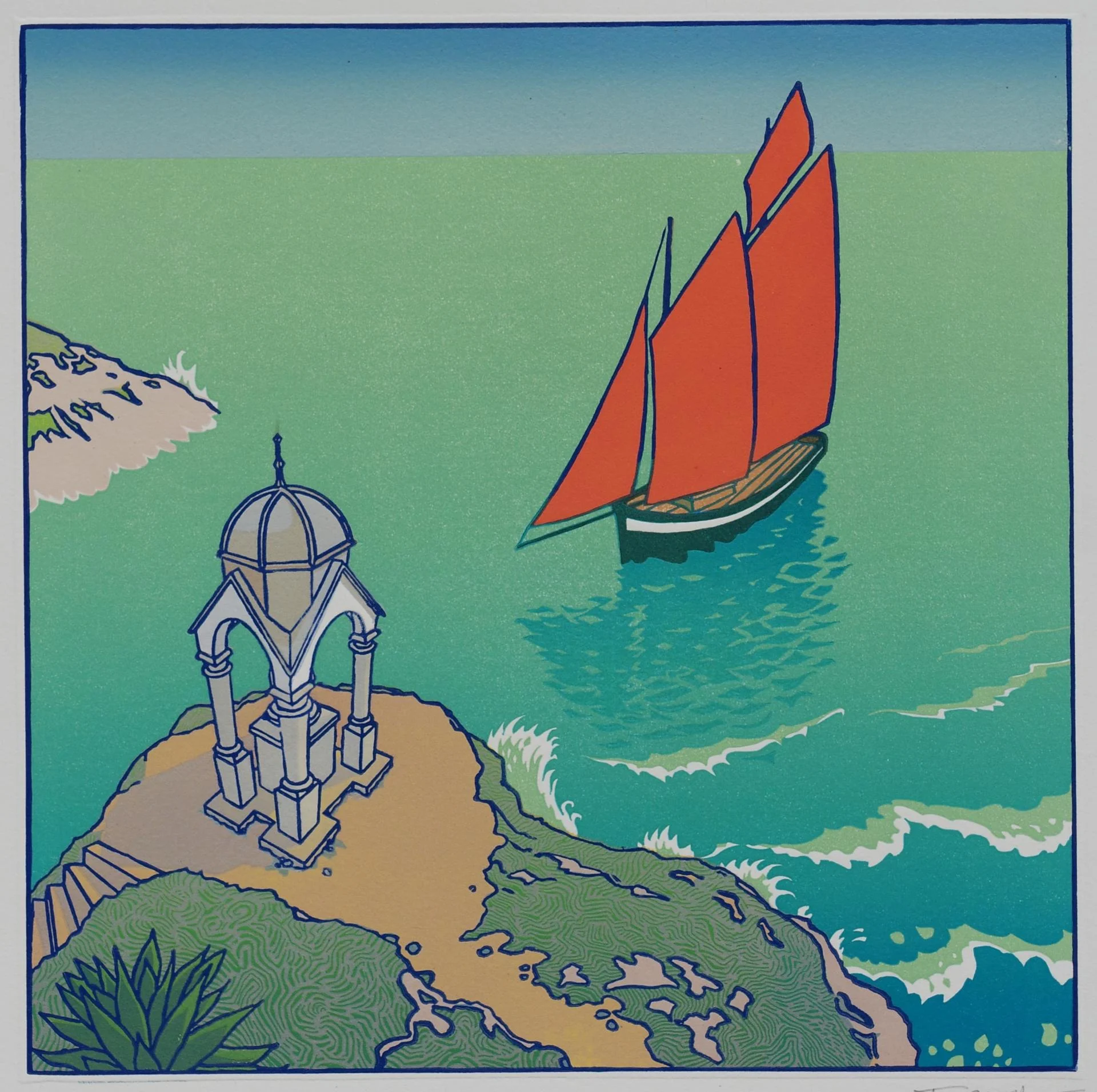 4) Théophile Gaillot Lino gravure peinture la Pauline N D de Pitié